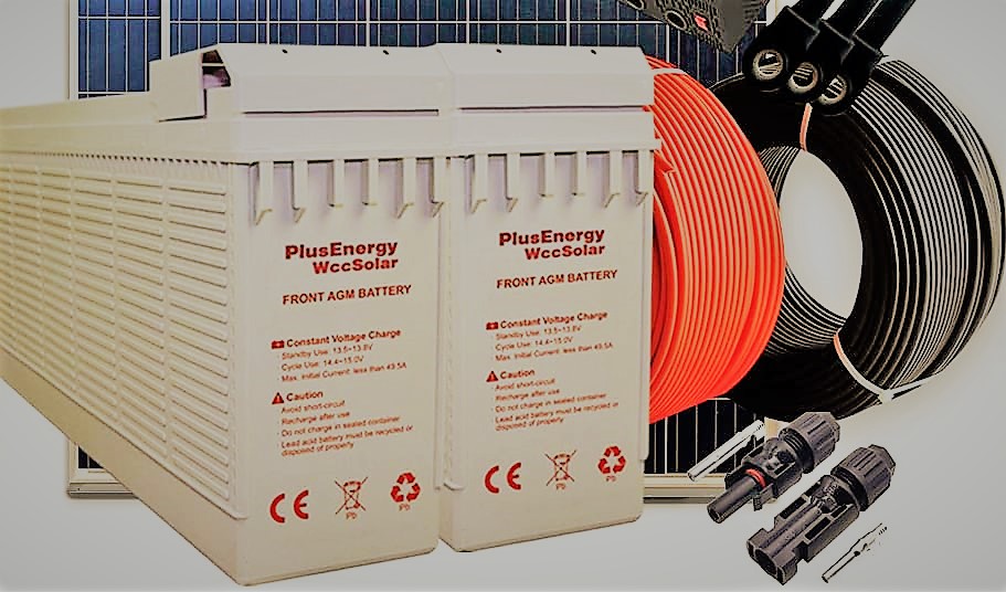 batería con cableado para sistema fotovoltaico